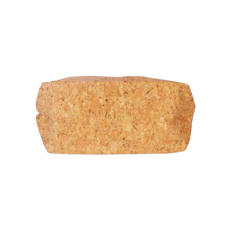 Ethnic-inspired cosmetic/small items pouch with cork elements 